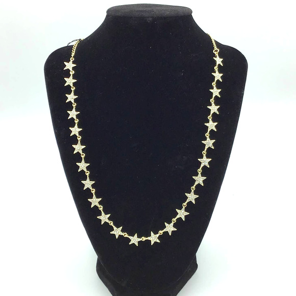 Ballet Gold Stars Rhinestone Necklace - Picture 1 of 2